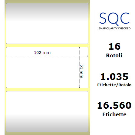 TT102051-CWPPC-40/100 - Etichette SQC  S-DESK-PT Polipropilene