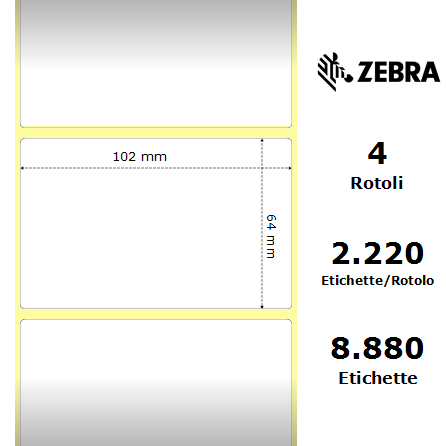 880350-063 - Etichette Zebra  Z-Ultimate 3000T White Poliestere