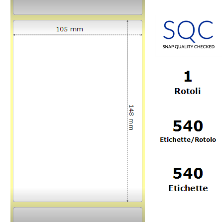 TT105148-PWPU-25/127 - Etichette SQC  S-DESK-PT Carta