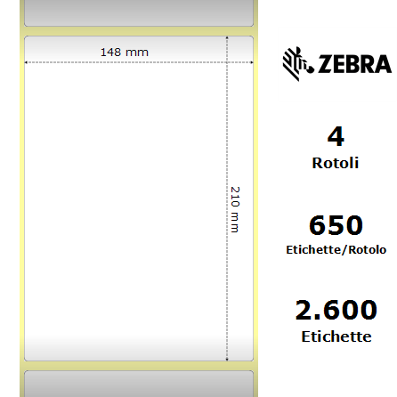 3011714 - Etichette Zebra  PolyE 3100T Gloss Polietilene