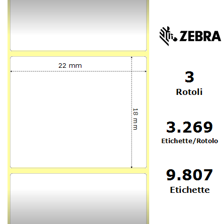 3013781 - Etichette Zebra  8000T Lab Resist Poliestere