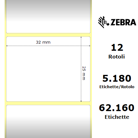 880004-025 - Etichette Zebra  Z-Perform 1000T Carta