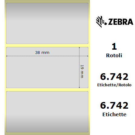 880368-019/S - Etichette Zebra Argento Z-Ultimate 3000T Silver