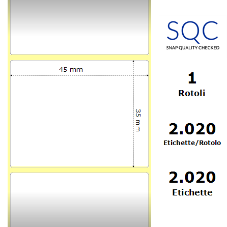 TT045035-PWPU-40/127 - Etichette SQC  S-DESK-PT Carta