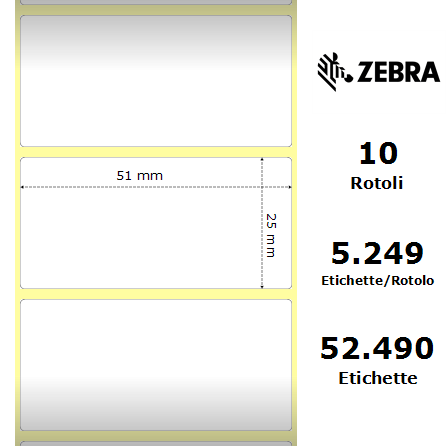 76535 - Etichette Zebra  Z-Ultimate 3000T White Poliestere