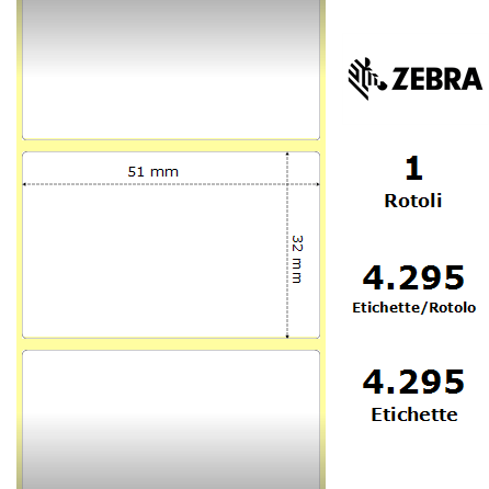 76013/S - Etichette Zebra  Z-Ultimate 3000T White Poliestere