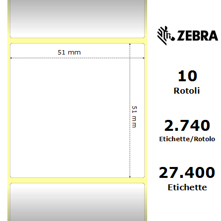 880010-050 - Etichette Zebra  Z-Perform 1000T Carta