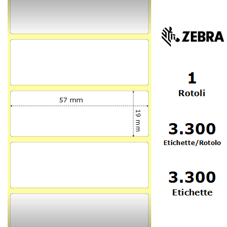 880249-019D/S - Etichette Zebra  Z-Ultimate 3000T White Poliestere