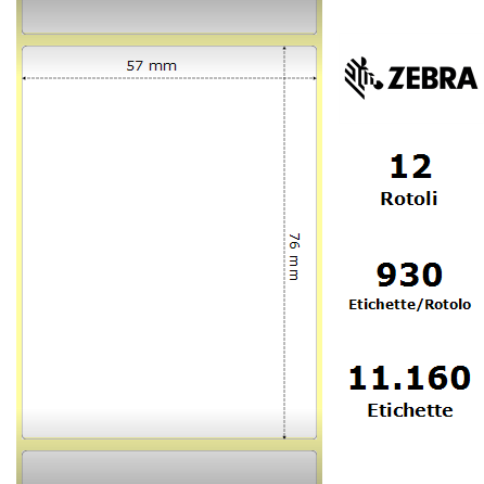 3007209-T* - Etichette Zebra  Z-Select 2000D Carta