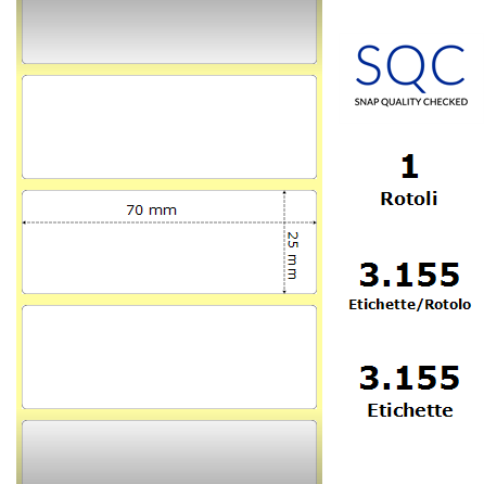TT070025-PWPC-25/127 - Etichette SQC  S-DESK-PT Carta