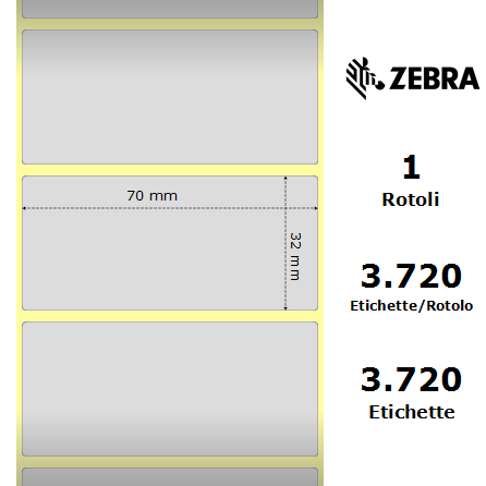 3006628/S - Etichette Zebra Argento Z-Ultimate 3000T Silver
