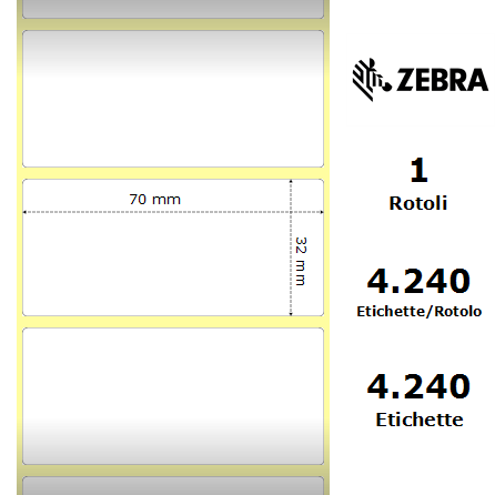 76174/S - Etichette Zebra  Z-Perform 1000T Carta