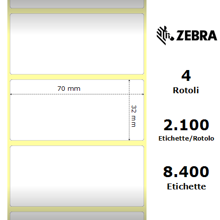 3007205-T* - Etichette Zebra  Z-Select 2000T Carta