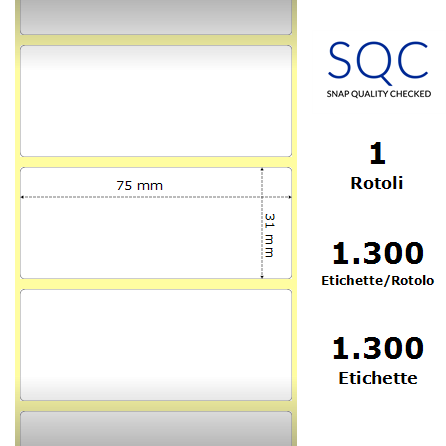 DT075031-RWPC-40/102 - Etichette SQC  S-DESK-PD Carta