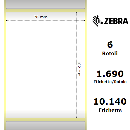 3005220 - Etichette Zebra  Z-Perform 1000T Carta