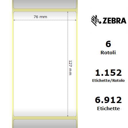 880018-127 - Etichette Zebra  Z-Perform 1000T Carta