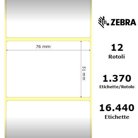800263-205* - Etichette Zebra  Z-Select 2000D Carta