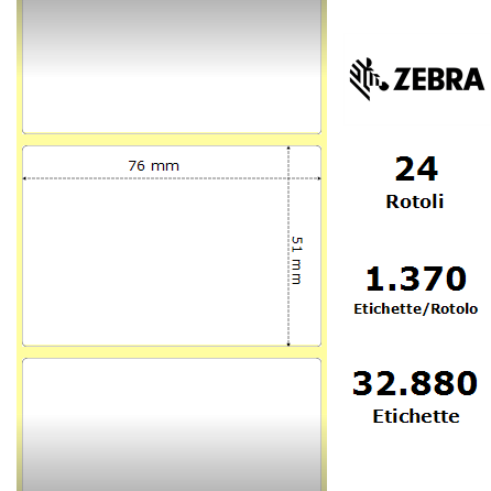 880015-050D - Etichette Zebra  Z-Perform 1000T Carta