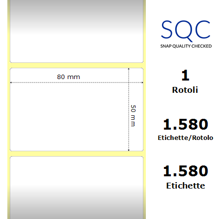 TT080050-PWPU-25/127 - Etichette SQC  Carta
