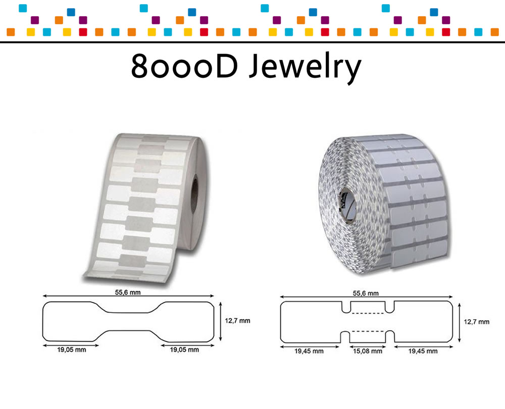 LV-10010064 Lavender Jewelry Labels - Barbell Style - 3510 Labels Per Roll  Compatible with Zebra Printer