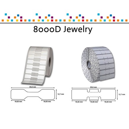 Zebra 10010064 8000D Jewelry Polypropylene Label, Direct Thermal