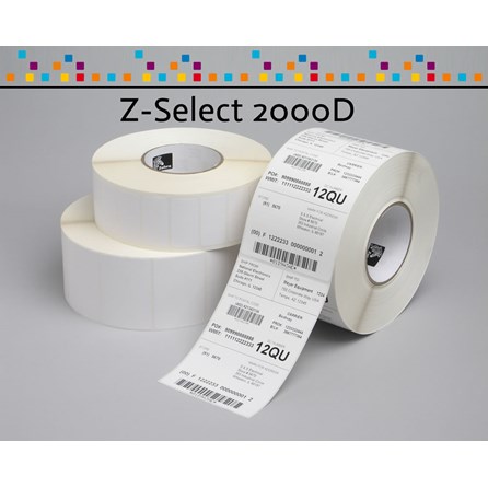Carton de 20 rouleaux etiquettes thermique Zebra Z-Select 2000D  76x44,45mm-20* - Codeodis